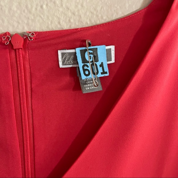 Chelsea28 Bell Sleeve Chiffon Coral Shirt Dress - Picture 3 of 12